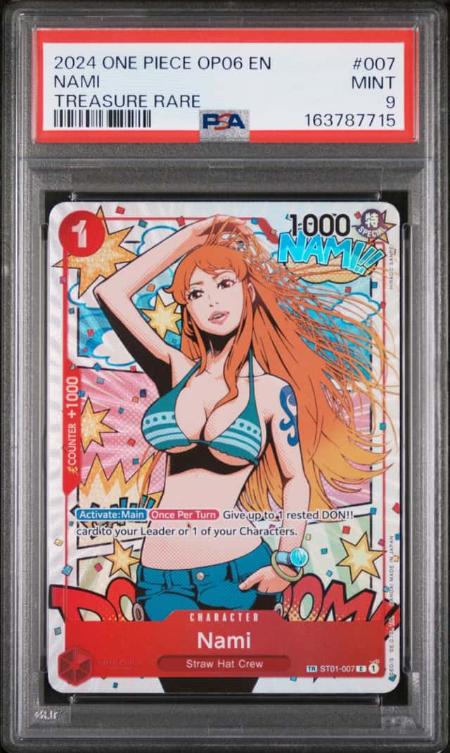 2024 ONE PIECE OP06-WINGS OF THE CAPTAIN TREASURE RARE #007 NAMI PSA 9
