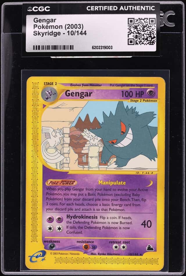 2003 Pokemon Skyridge Gengar #10 CGC AUTH
