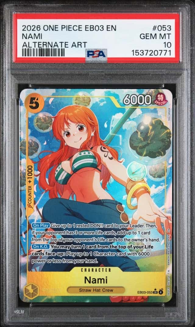 2026 ONE PIECE EB03-EXTRA BOOSTER HEROINES EDITION ALT ART #053 NAMI PSA 10