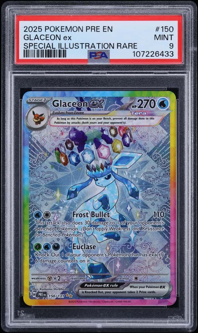 2025 Pokemon Scarlet & Violet Prismatic Evolutions SIR Glaceon Ex #150 PSA 9 MINT