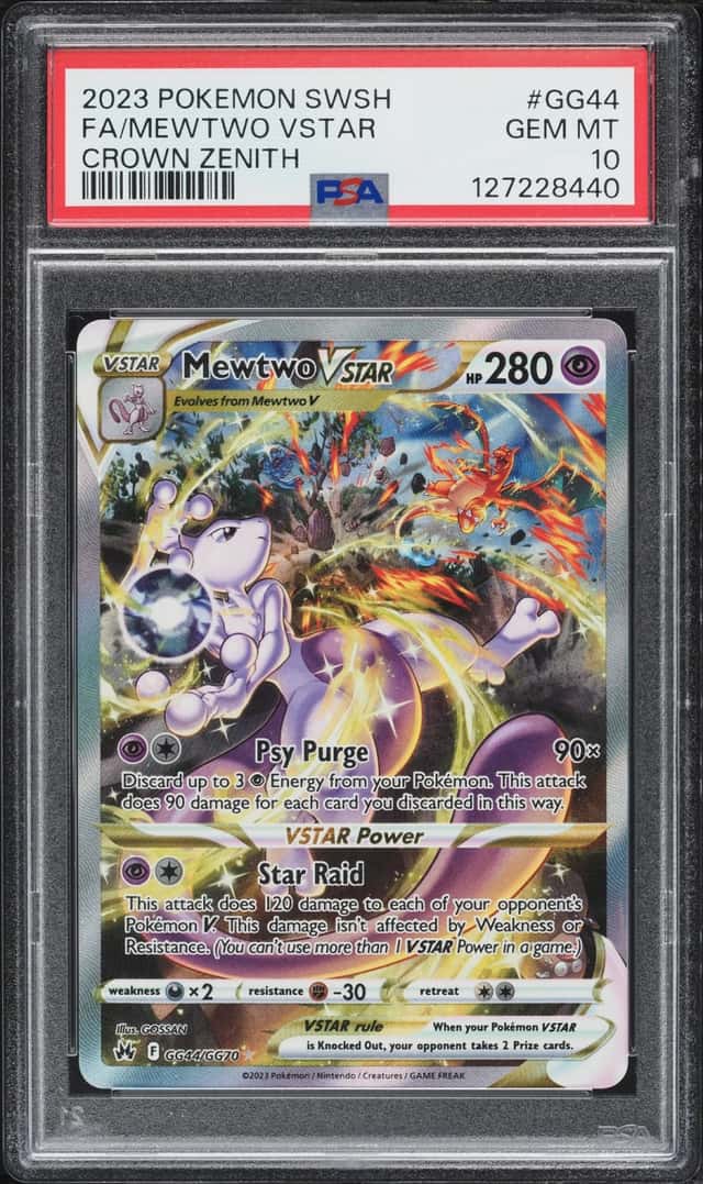 2023 Pokemon Sword & Shield Crown Zenith Alt Art Mewtwo VSTAR #GG44 PSA 10 GEM MINT