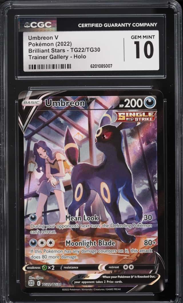 2022 Pokemon Sword & Shield Brilliant Stars Trainer Gallery CHR Umbreon V #TG22 CGC 10 GEM MINT