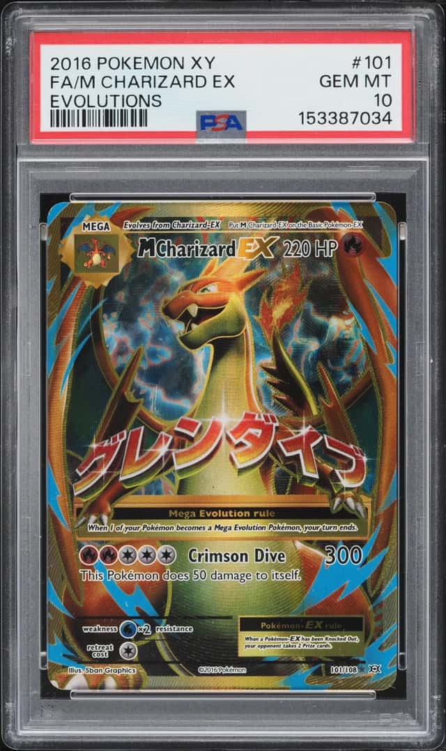 2016 Pokemon XY Evolutions Full Art M Charizard EX #101 PSA 10 GEM MINT