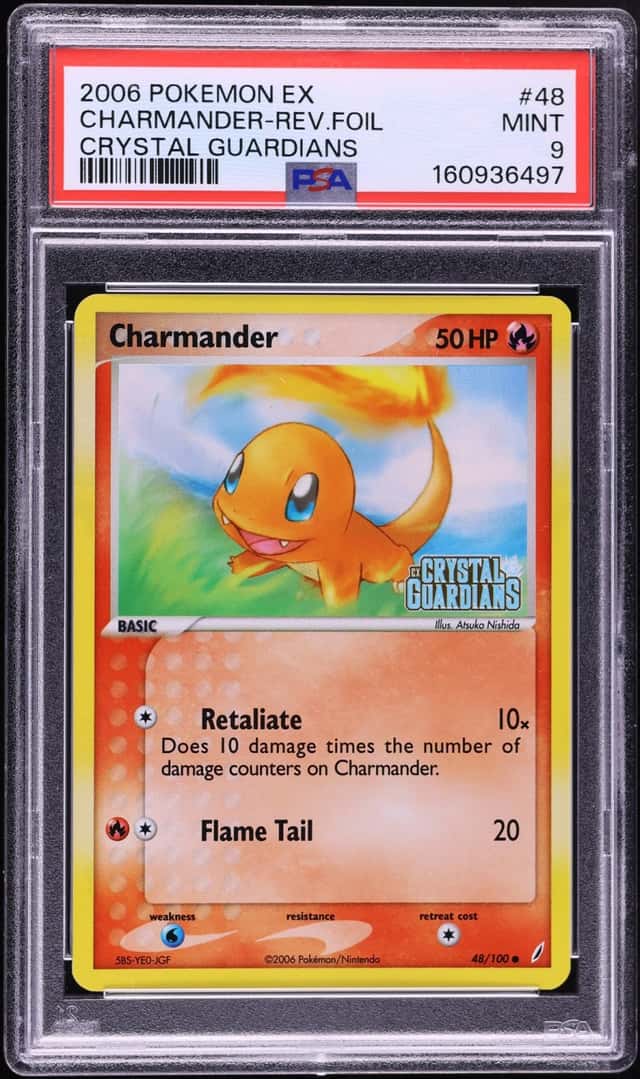 2006 Pokemon EX Crystal Guardians Reverse Holo Charmander #48 PSA 9 MINT