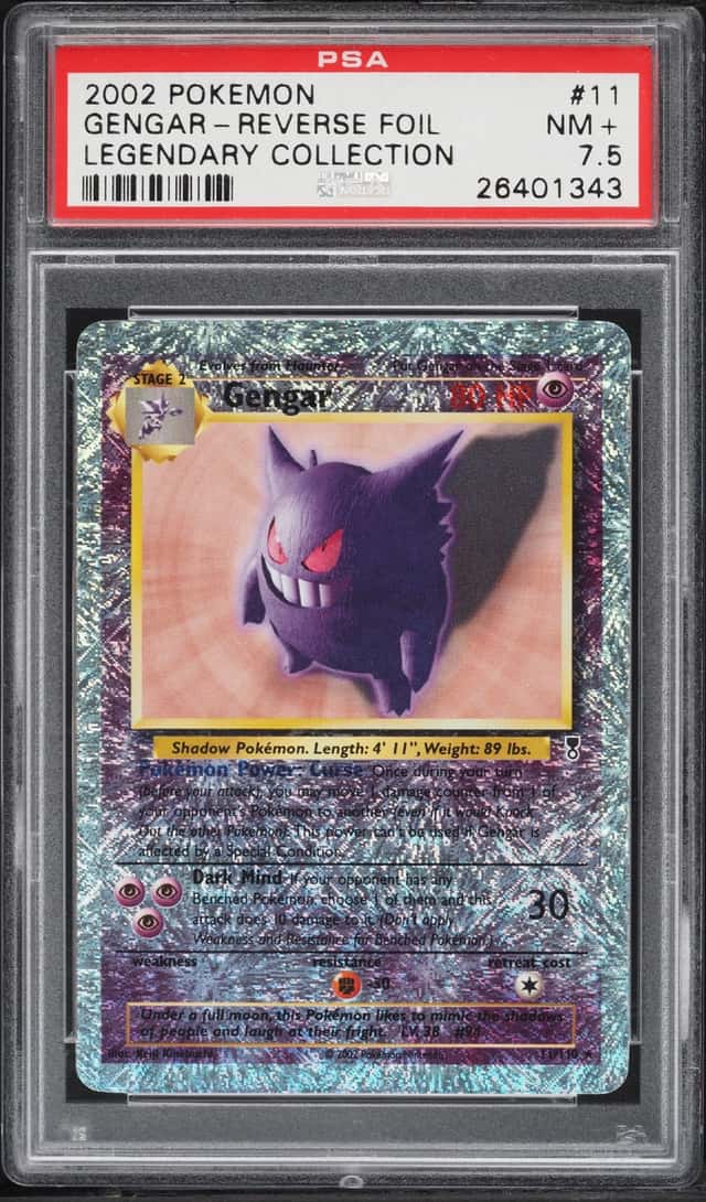 2002 Pokemon Legendary Collection Reverse Holo Gengar #11 PSA 7.5 NRMT+