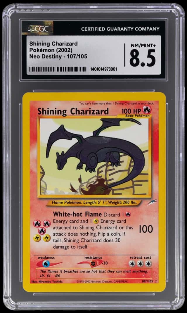 2002 Pokemon Neo Destiny Shining Charizard #107