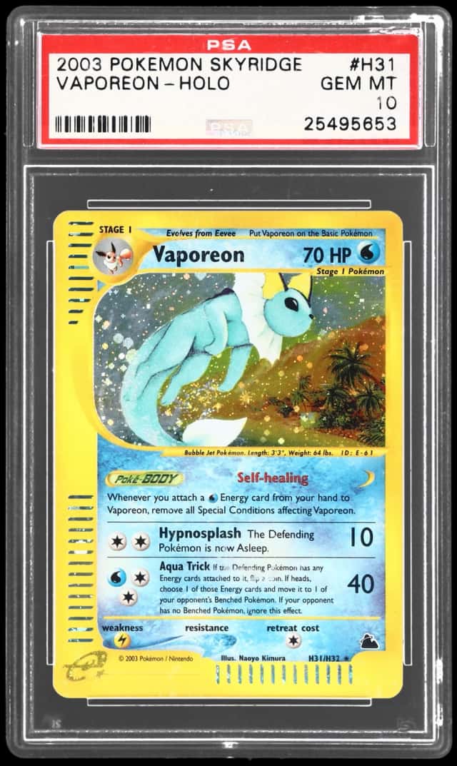 2003 Pokemon Skyridge Holo Vaporeon #H31