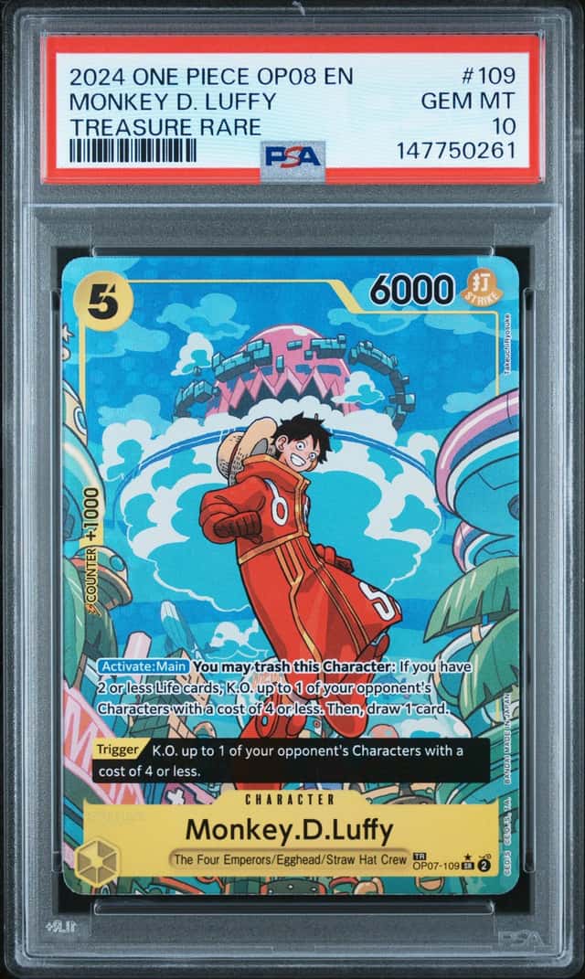 2024 OP08 Monkey D. Luffy #109 Treasure Rare PSA 10