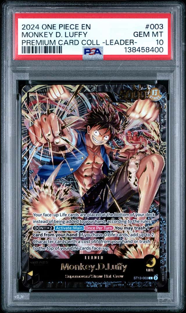2024 One Piece Premium Card Collection Leader Monkey D. Luffy #ST13-003 PSA 10
