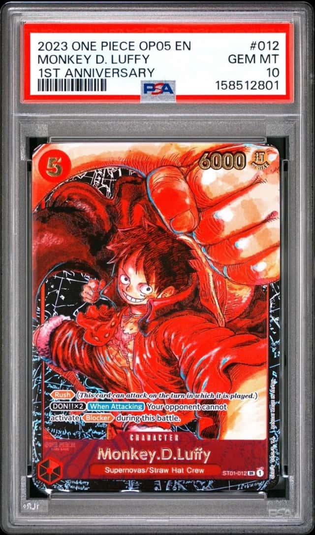 One Piece Monkey D Luffy 1st Anniversary ST01-012 PSA 10 Gem Mint
