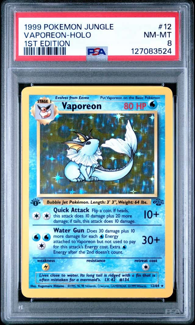 1999 Pokemon Jungle 1st Edition Holo Vaporeon #12