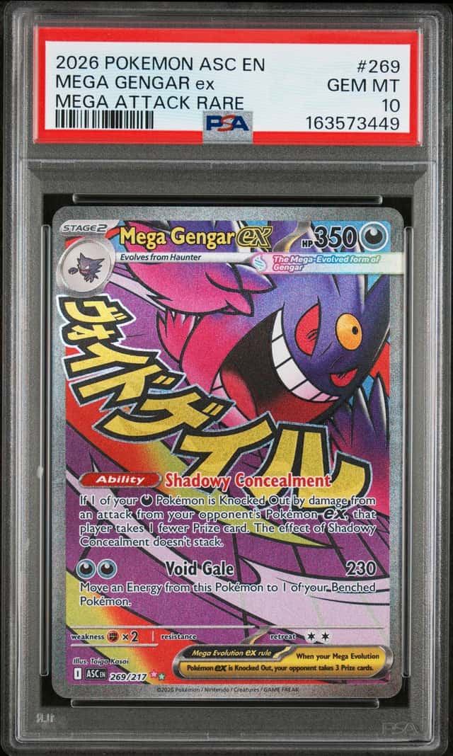 2026 Pokemon Ascended Heroes Mega Gengar ex Attack Rare #269/217 PSA 10 GEM MINT