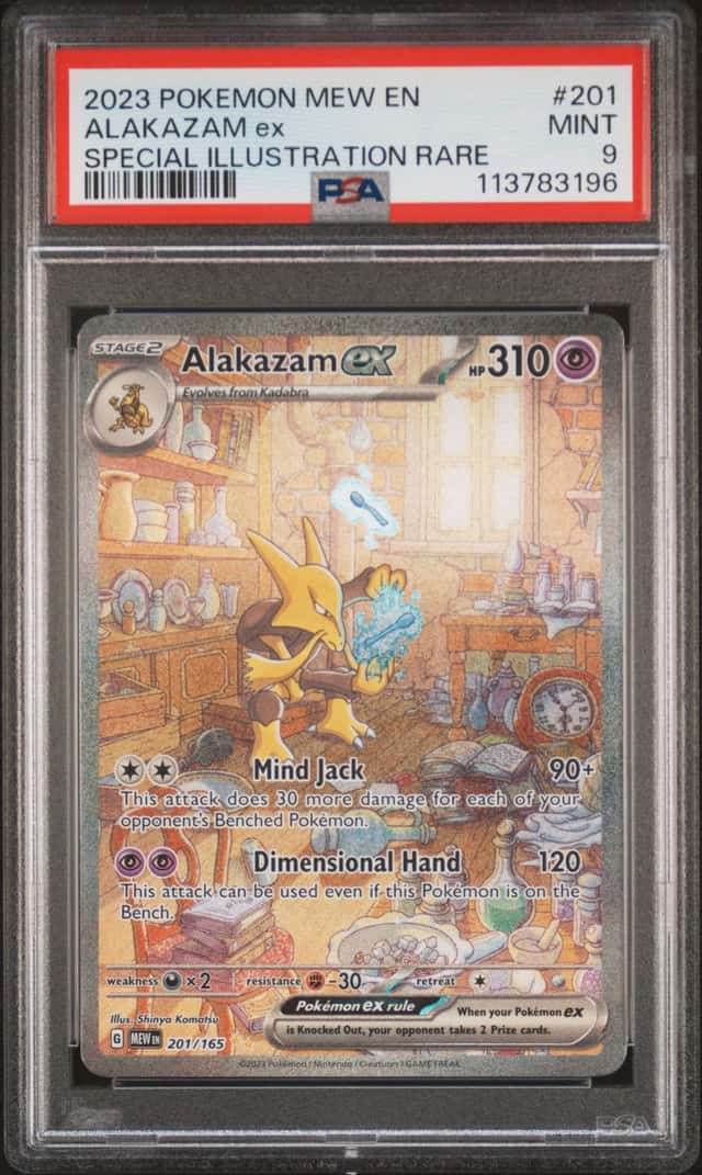Pokemon TCG Alakazam ex 201/165 SV 151 SIR Holo PSA 9 English 2023