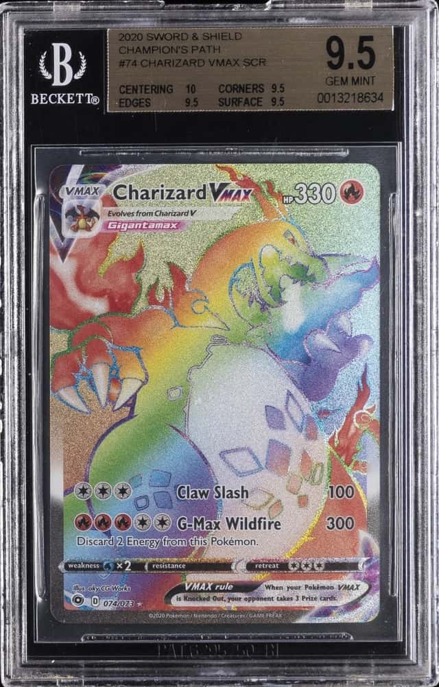 2020 POKEMON SWORD & SHIELD CHAMPION'S PATH SCR ##74 CHARIZARD VMAX BGS 9.5