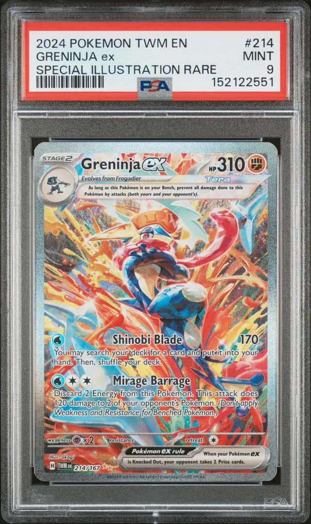 2024 Pokemon Twilight Masquerade Greninja ex #214/167 PSA 9