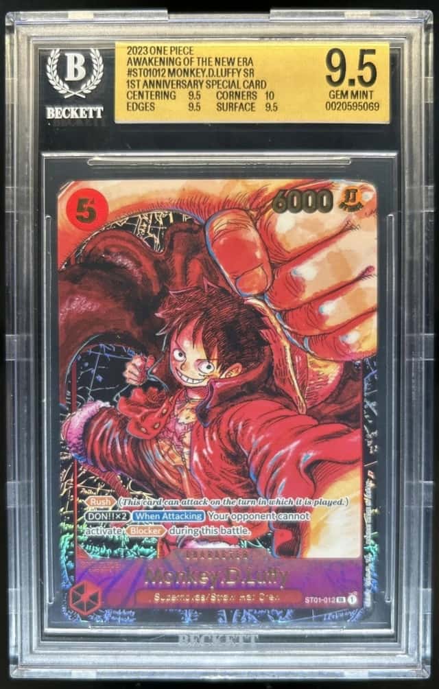2023 One Piece Awakening New Era 1st Anniversary Monkey D Luffy ST01-012 BGS 9.5