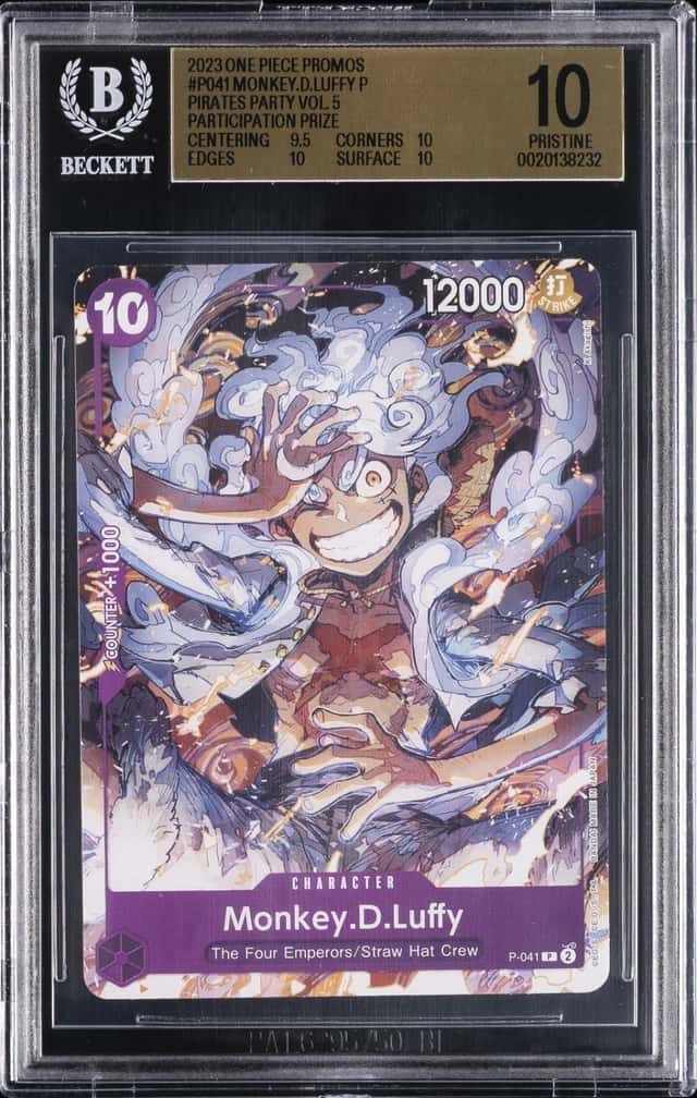 2023 ONE PIECE PROMOS #P041 MONKEY D. LUFFY P BGS 10