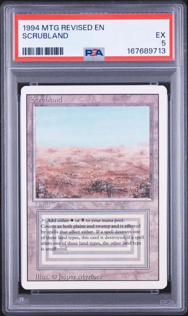 1994 MTG REVISED EDITION SCRUBLAND PSA 5
