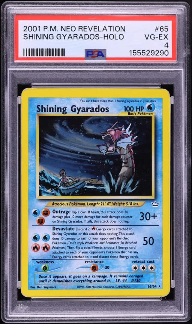 2001 Pokemon Neo Revelation Holo Shining Gyarados #65 PSA 4 VGEX