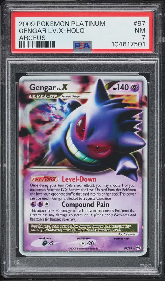 2009 Pokemon Platinum Arceus Holo Gengar LV. X #97 PSA 7 NRMT