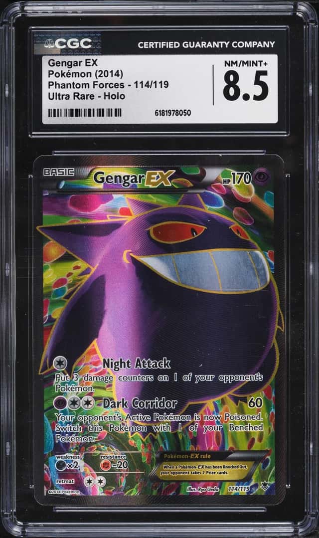 2014 Pokemon XY Phantom Forces Full Art Gengar EX #114 CGC 8.5 NM-MT+