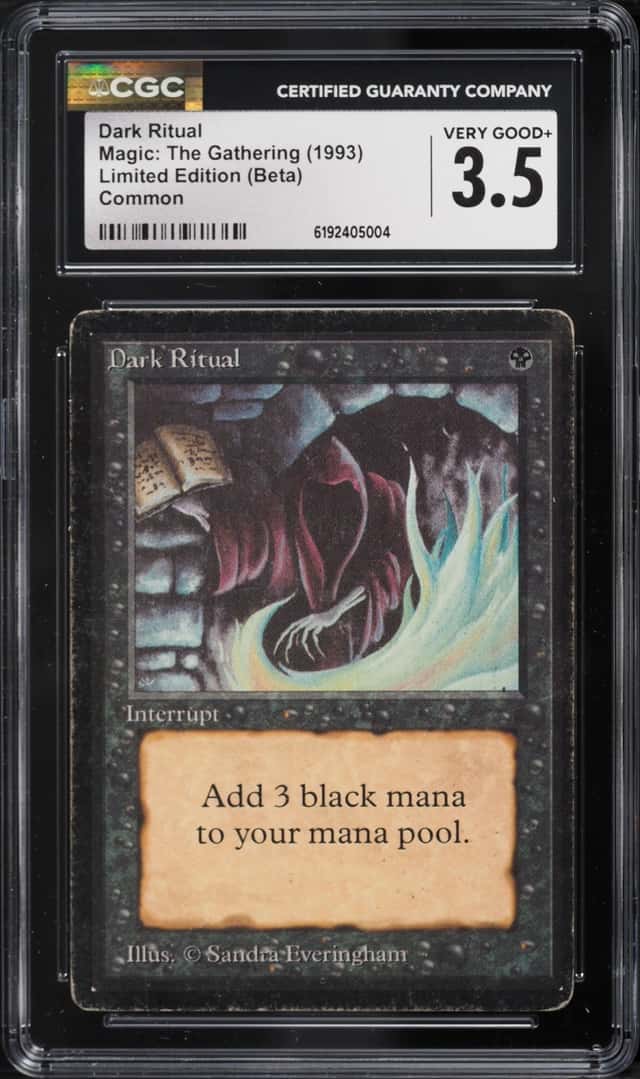 1993 Magic The Gathering MTG Beta Dark Ritual CGC 3.5 VG+