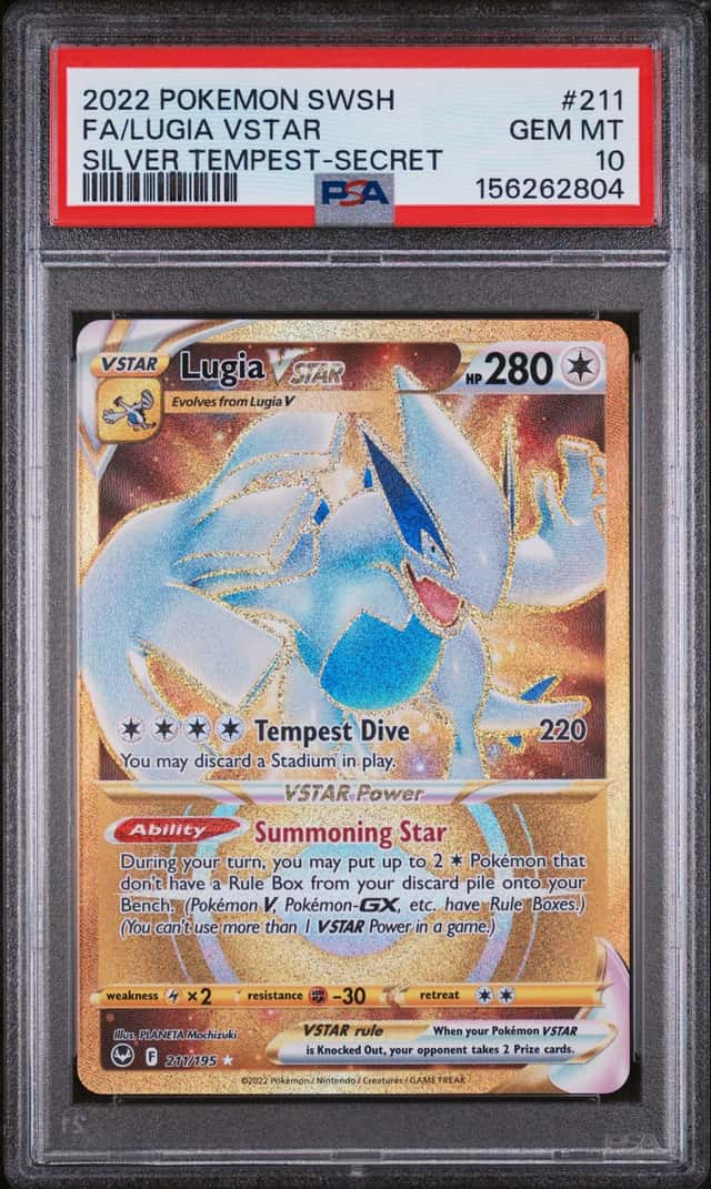 2022 Pokemon Sword and Shield Silver Tempest Secret Rare Lugia Vstar #211