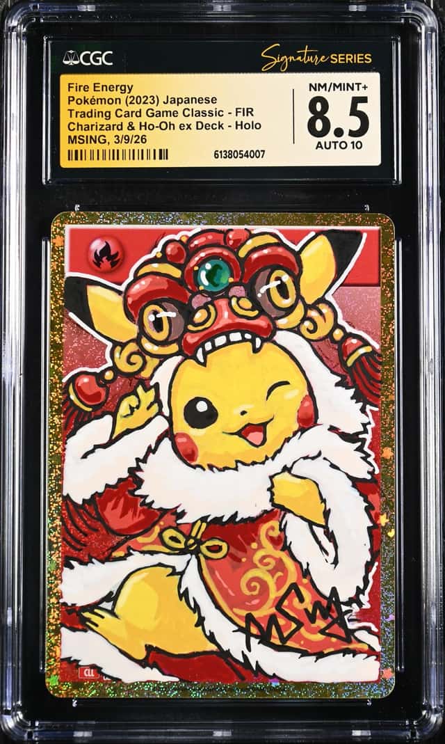 Pokemon CGC 8.5 AUTO 10 Fire Energy Holo Pikachu Msing 2023 #FIR CLL Japanese