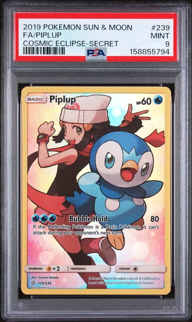 Piplip Sun & Moon Cosmic Eclipse Pokemon TCG Card 239/236 2019 Water Type