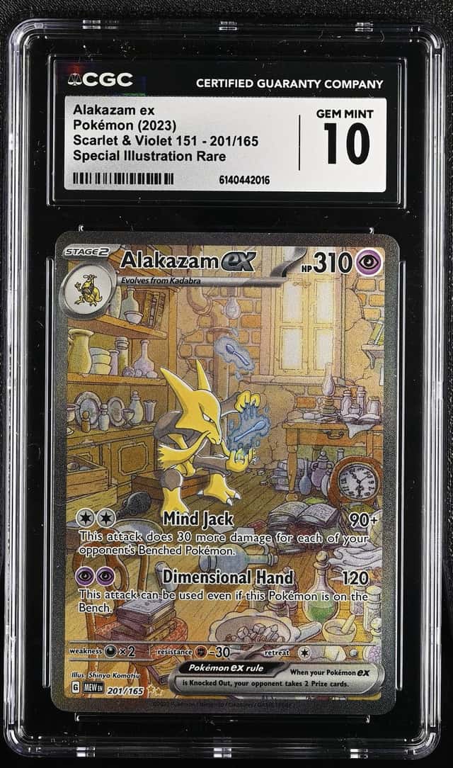 Pokémon TCG Alakazam EX 151 Special Illustration Rare CGC 10 Gem Mint #201