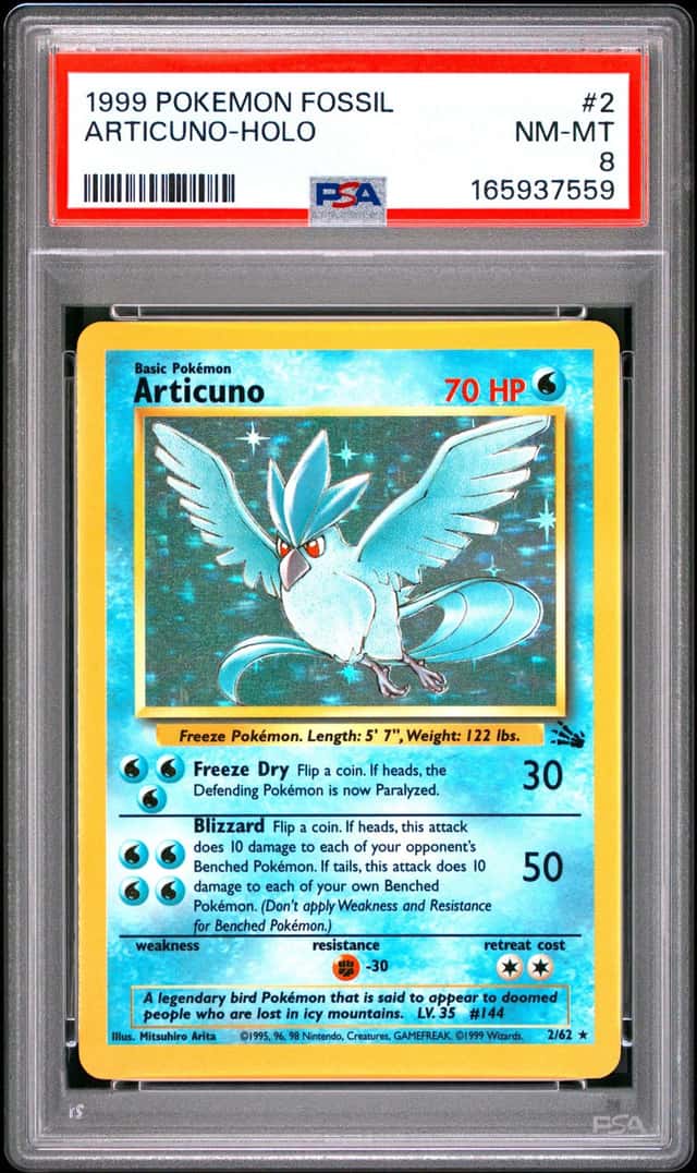 POKEMON ARTICUNO 1999 FOSSIL #2 HOLO PSA 8