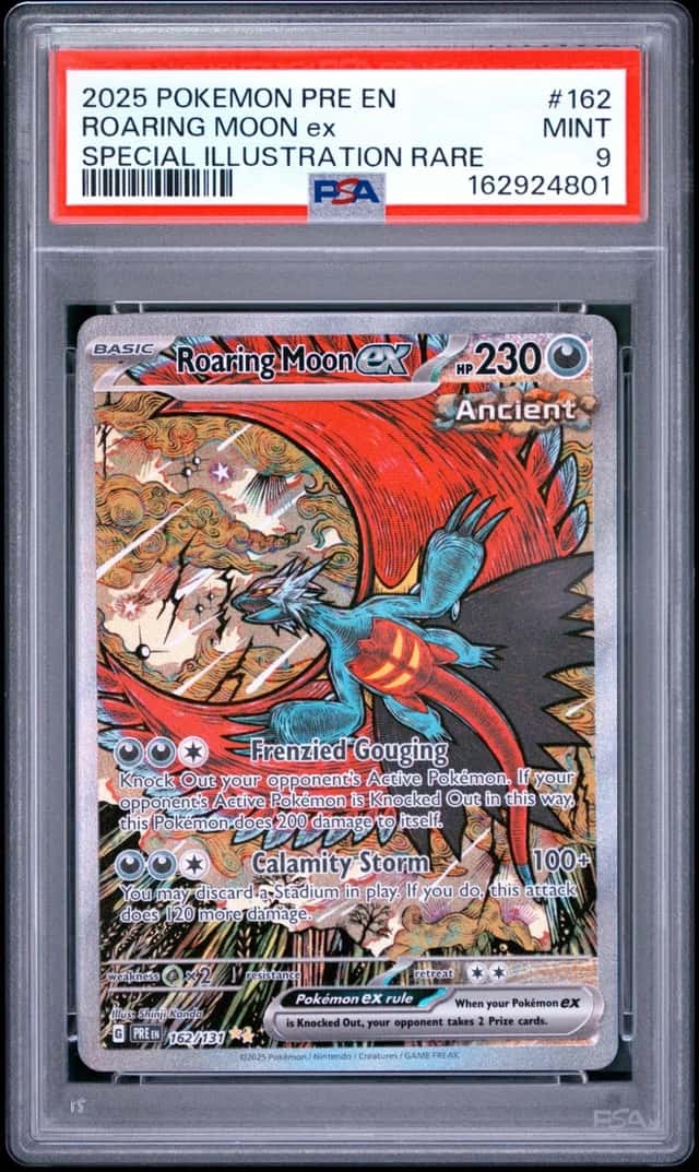 2025 POKEMON PRISMATIC EVOLUTION SPECIAL ILLUSTRATION RARE ROARING MOON EX PSA 9