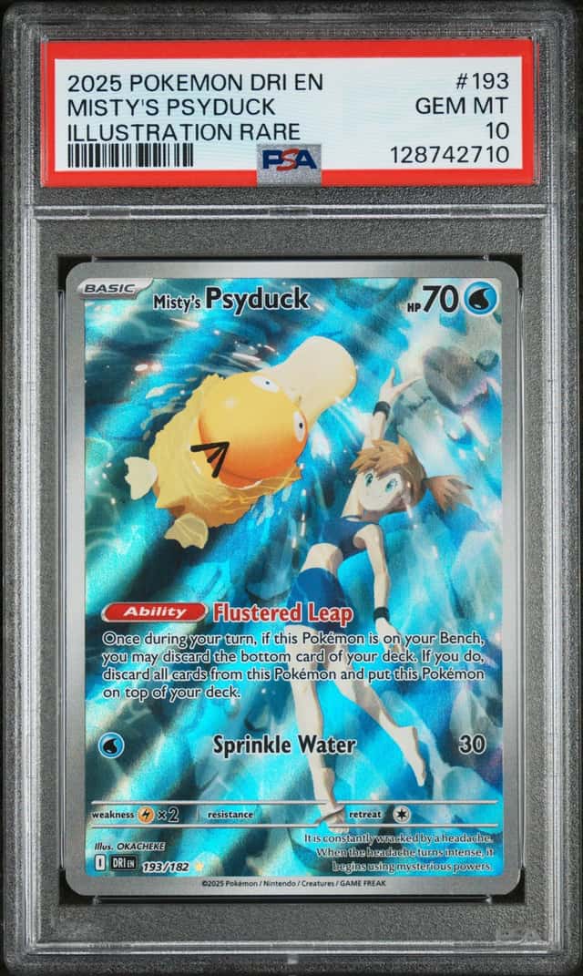 PSA 10 MISTY'S PSYDUCK  ILLUSTRATION RARE DESTINED RIVALS 193/182 - POKEMON 2025
