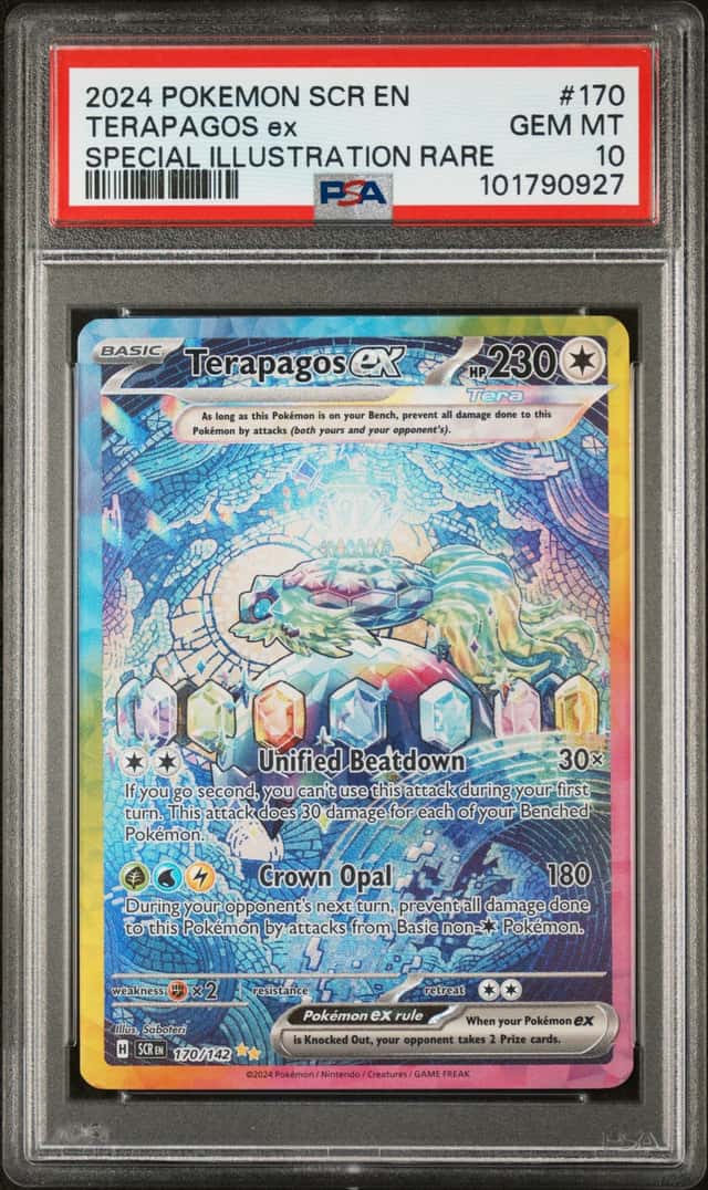 2024 Pokemon Stellar Crown Terapagos ex Stamp #170/142 PSA 10 GEM MINT