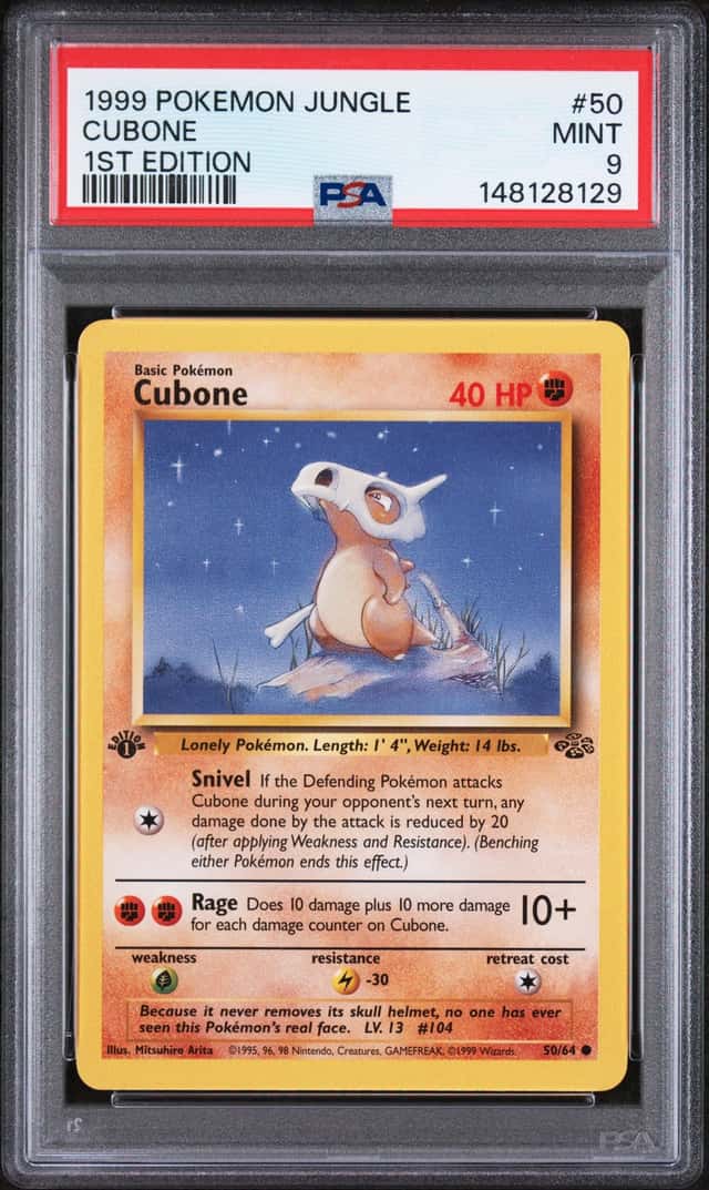 1999 POKEMON JUNGLE 1ST EDITION #50/64 CUBONE PSA 9