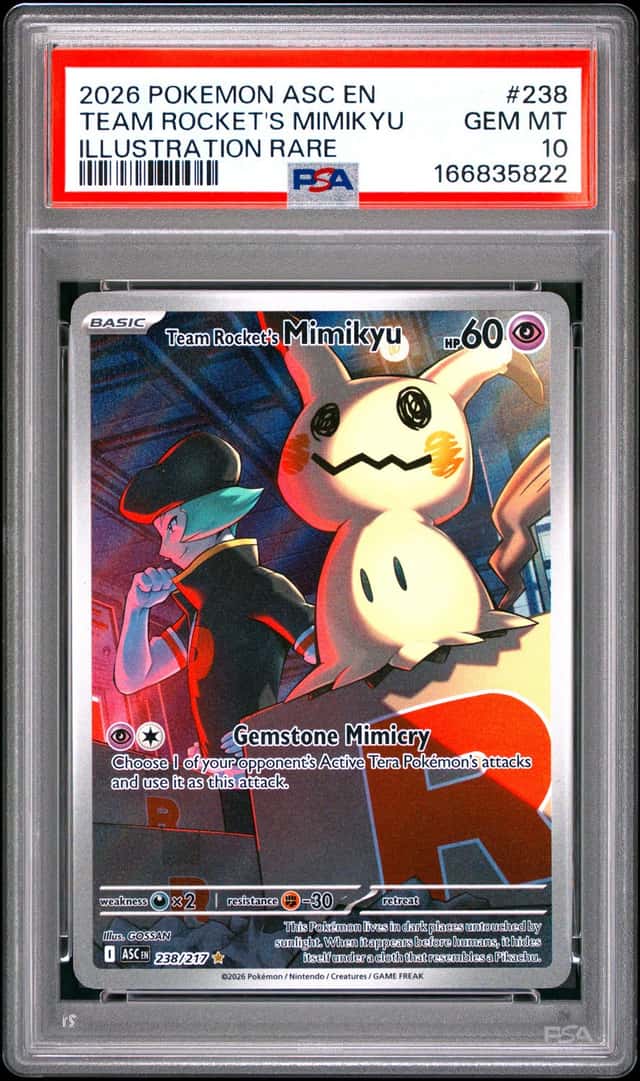 2026 POKEMON ASC EN-ASCENDED HEROES #238 TEAM ROCKET'S MIMIKYU PSA 10