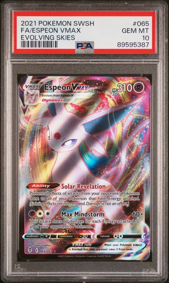 2021 Pokemon Evolving Skies Espeon VMAX 065/203 Full Art PSA 10 GEM MINT POP2181