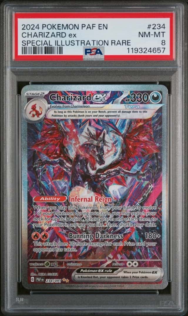 2024 POKEMON PAF EN-PALDEAN FATES #234 CHARIZARD ex SIR PSA 8