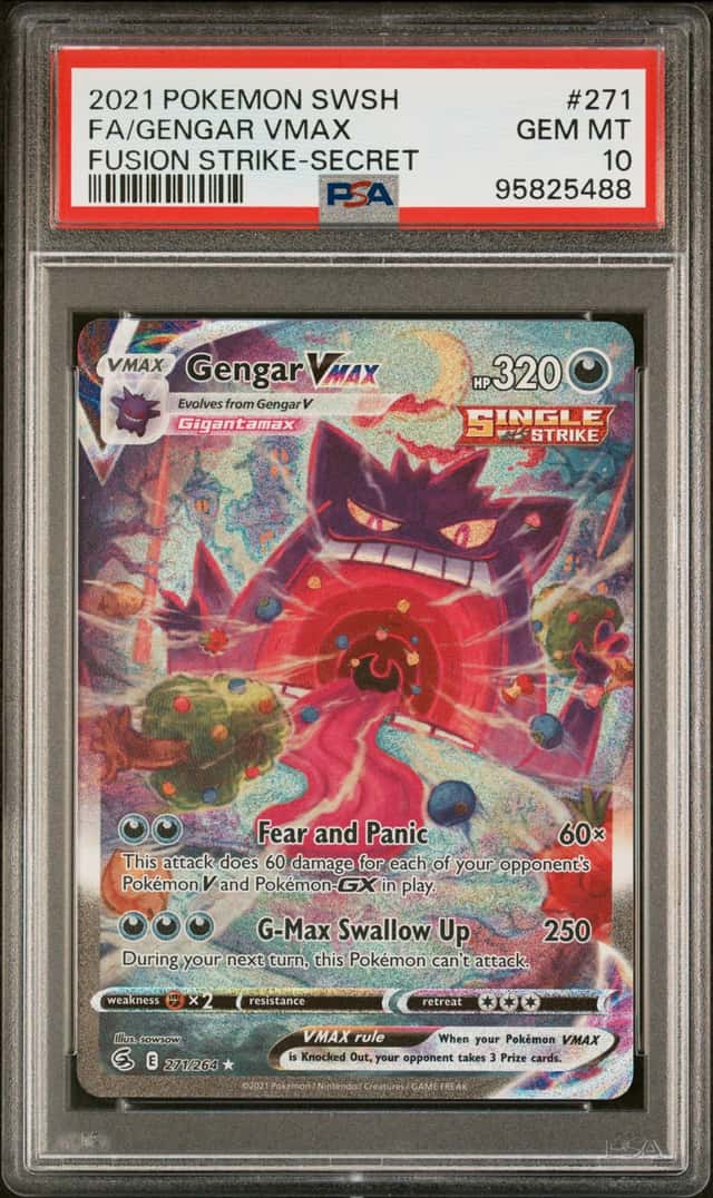 2021 Pokemon SWSH Fusion Strike Secret #271 FA Gengar VMAX PSA 10 GEM MINT