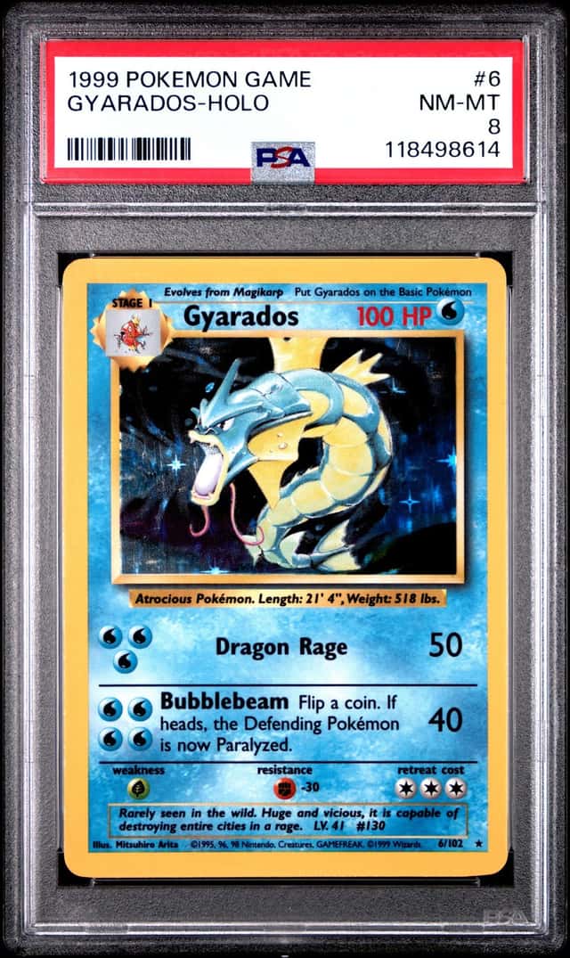 Wizards of the Coast Pokémon TCG 1999 Base Set Gyarados 6/102 Holo PSA 8