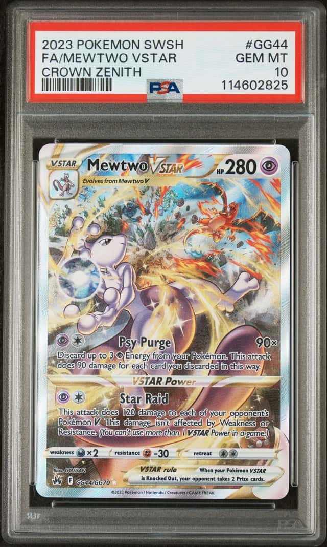 2023 Pokemon TCG Mewtwo VSTAR GG44/GG70 Crown Zenith GG Full Art Holo PSA 10