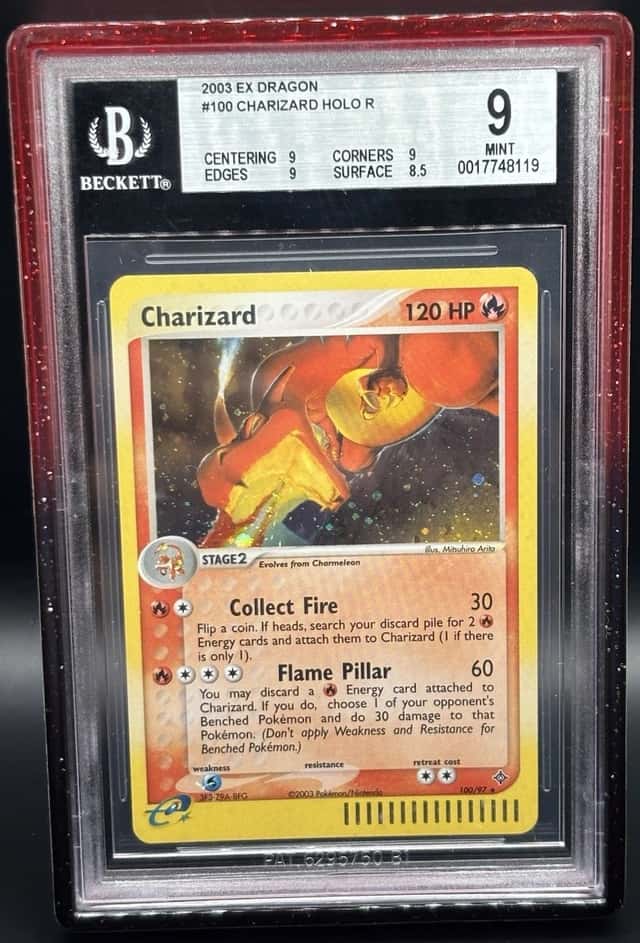 Charizard 2003 EX Dragon Secret Rare Holo 100/97 English BGS 9 with guard ￼