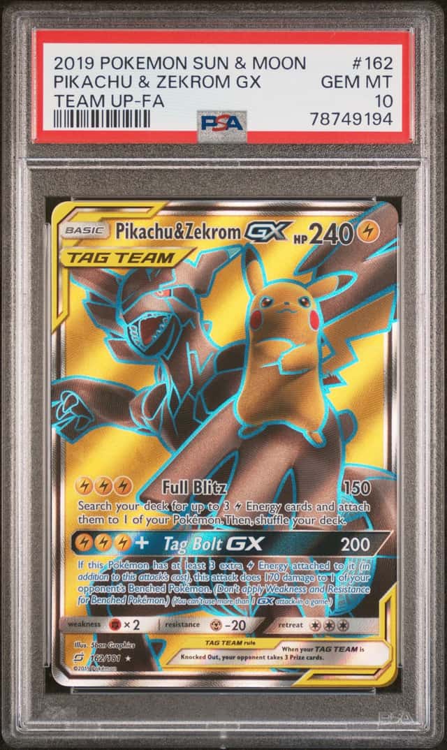 2019 Pokemon SM Team Up #162 Pikachu & Zekrom GX PSA 10 GEM MINT