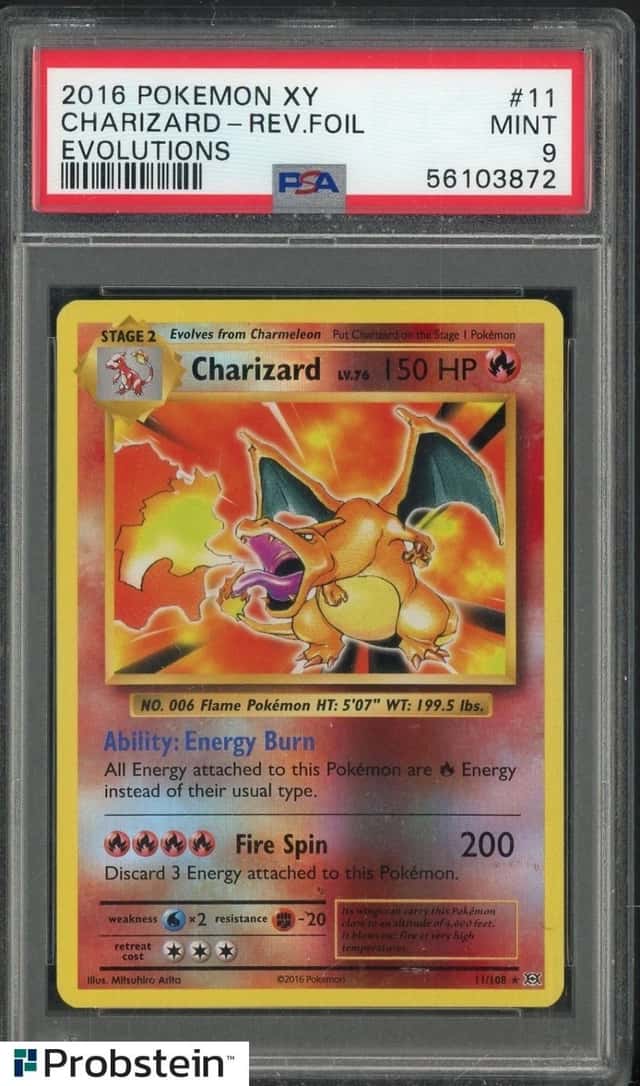 2016 Pokemon XY Evolutions #11 Charizard Reverse Foil PSA 9 MINT