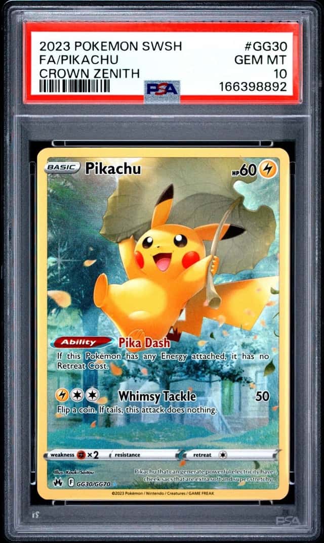 2023 POKEMON SWORD & SHIELD CROWN ZENITH #GG30 FULL ART/PIKACHU PSA 10