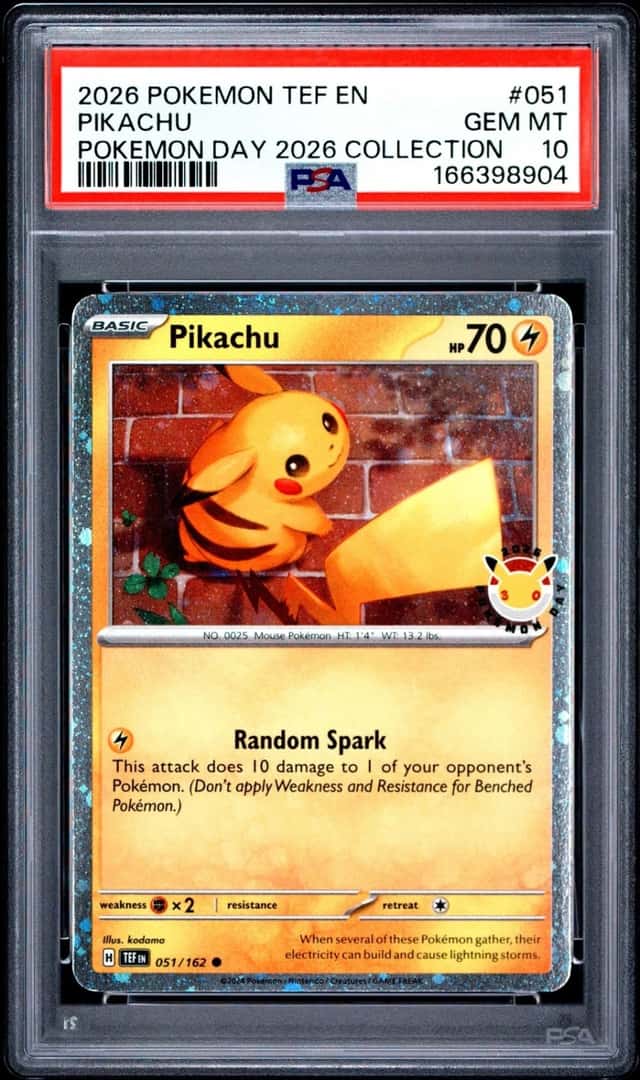 2026 POKEMON TEF EN-TEMPORAL FORCES POKEMON DAY 2026 COLLECTION PIKACHU PSA 10