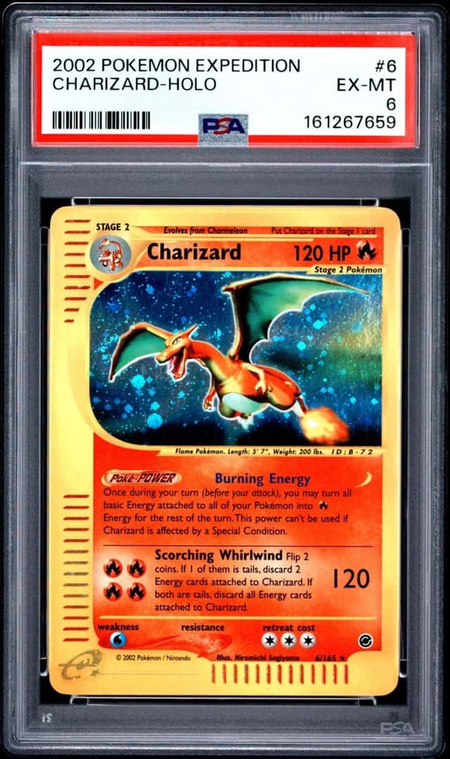 2002 POKEMON EXPEDITION #6 CHARIZARD-HOLO PSA 6
