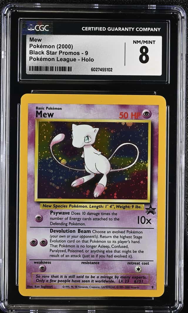 CGC 8 Mew #9 Holo Black Star Promo Pokemon League WOTC Mint Pokemon Card