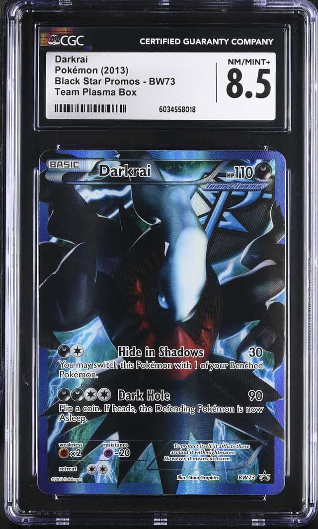 CGC 8.5 NM/MINT+ Darkrai BW73 Black Star Promos Team Plasma (Box) Pokemon Card