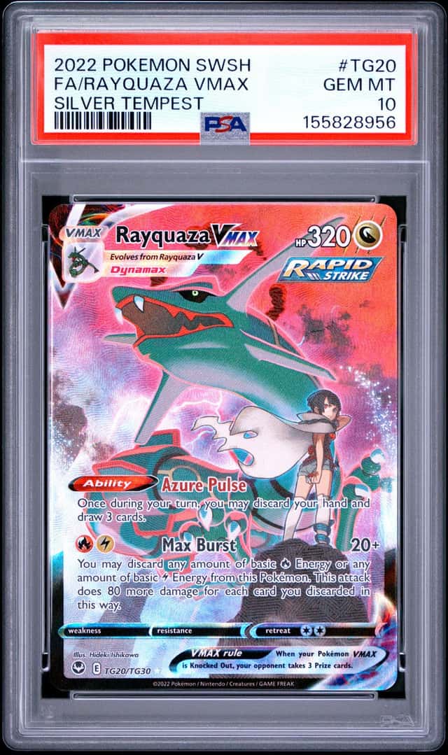 Pokémon TCG Rayquaza VMAX TG20/TG30 Silver Tempest FA Holo PSA 10